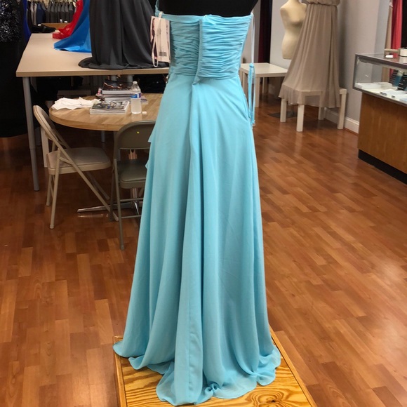Waterdance blue chiffon bridesmaid dress - Picture 4 of 8
